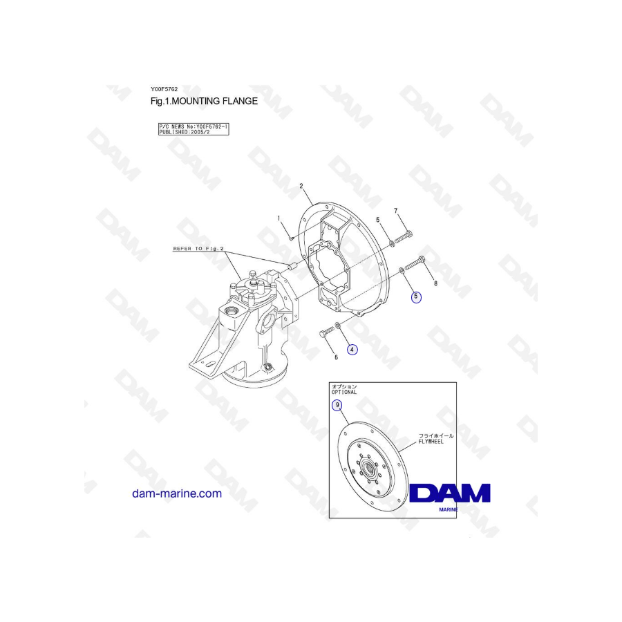 Yanmar SD40 - SD50 - MOUNTING FLANGE