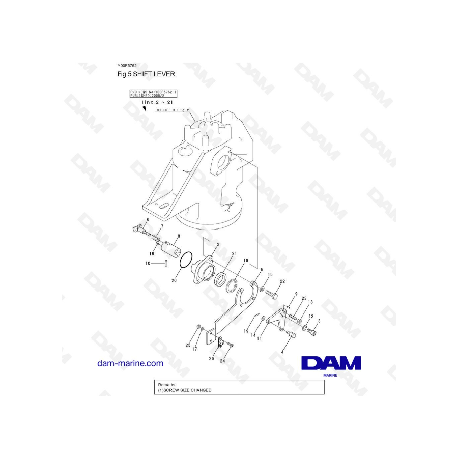 Yanmar SD40 - 50 - PALANCA DE CAMBIO