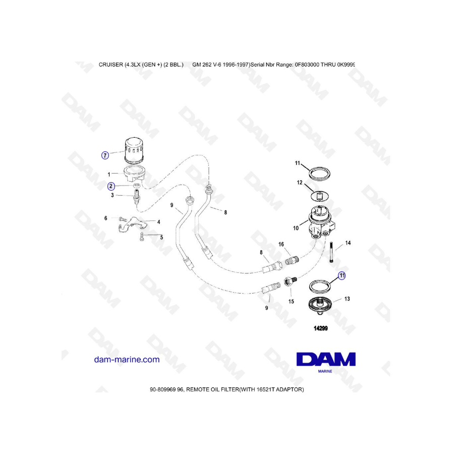 THE ECCLATE - MERCRUISER 4.3LX (GEN +) GM262 V6 - 1996-1997 -