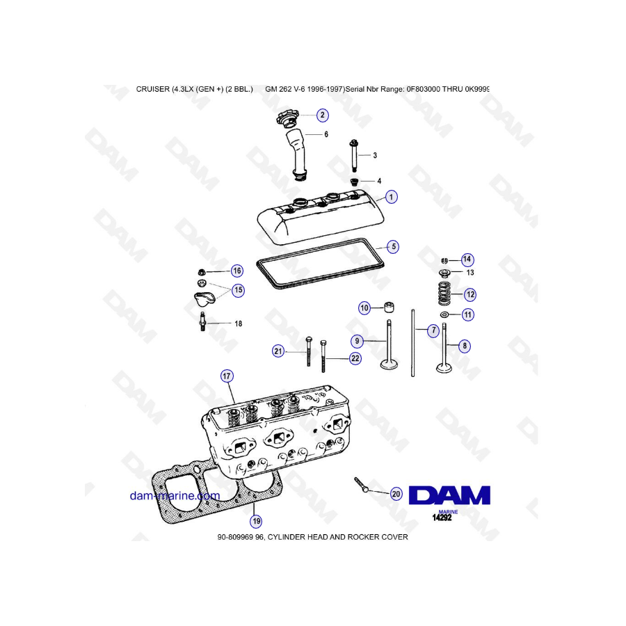 THE ECCLATE - MERCRUISER 4.3LX (GEN +) GM262 V6 - 1996-1997 -