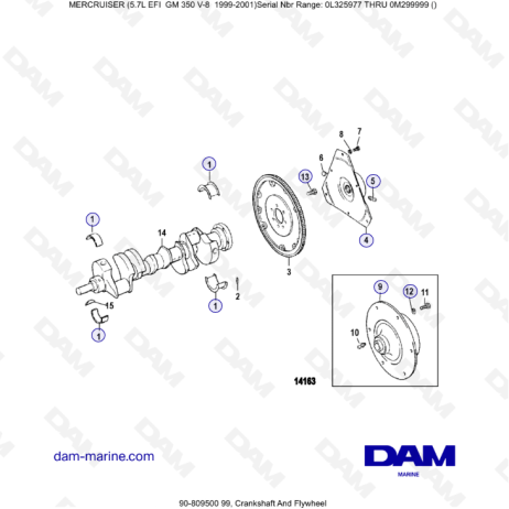 5.7L EFI GM 350 V8 (1999-2001) - Crankshaft and Flywheel