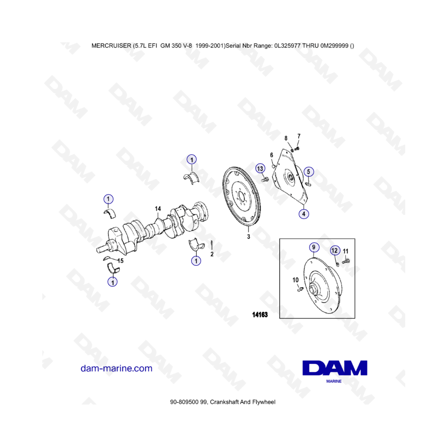 5.7L EFI GM 350 V8 (1999-2001) - Crankshaft and Flywheel