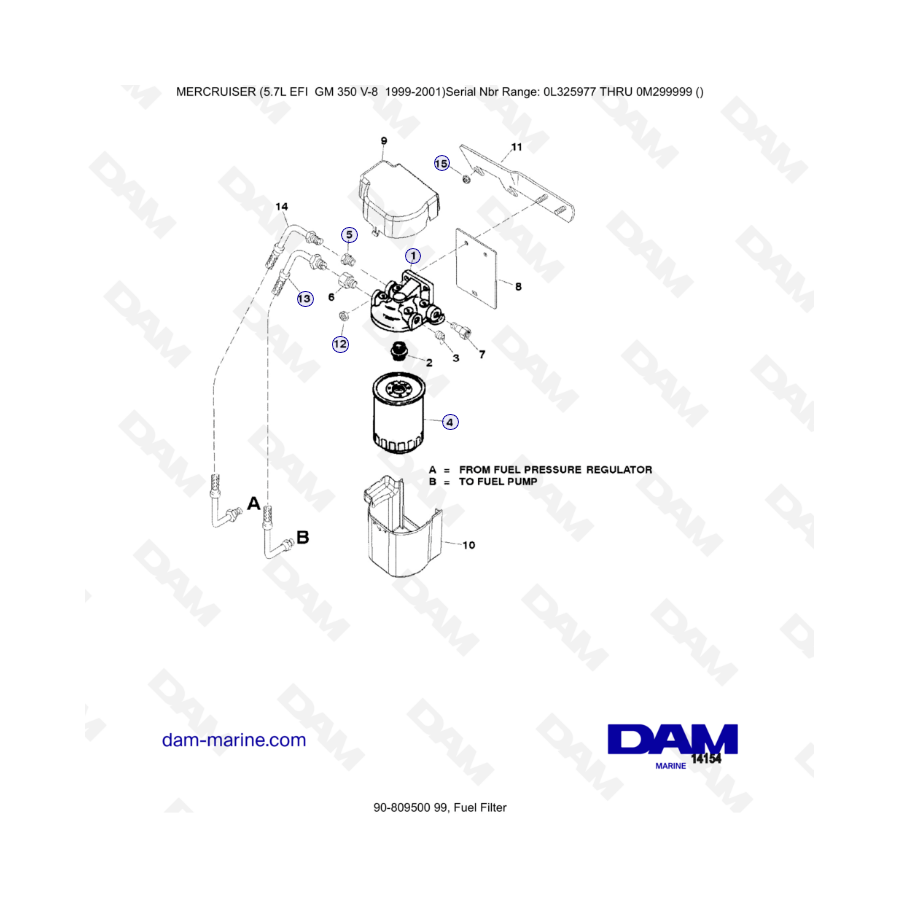 5.7L EFI GM350 V8 (1999-2001) - Filtro de combustible