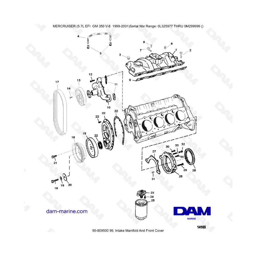 5.7L EFI GM350 V8 (1999-2001) - Múltiple de admisión