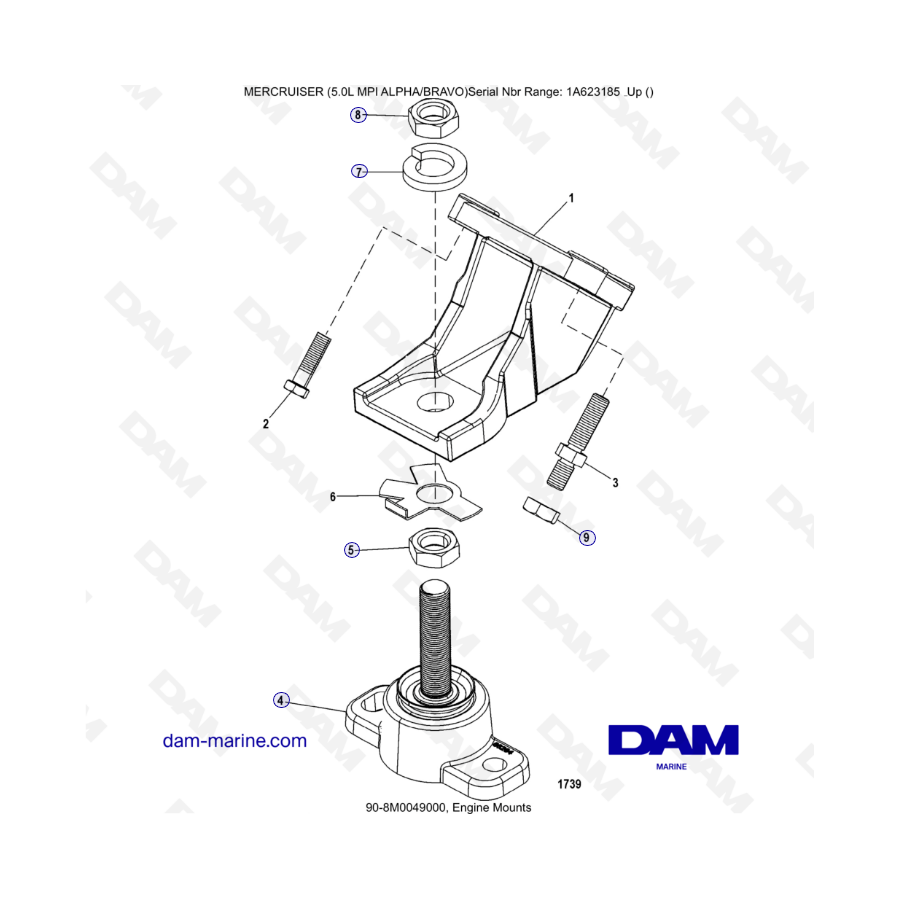 MERCRUISER 5.0L MPI ALPHA-BRAVO - Engine mounts