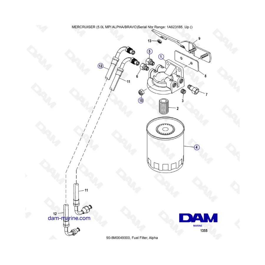 MERCRUISER 5.0L MPI ALPHA-BRAVO - Filtro de combustible