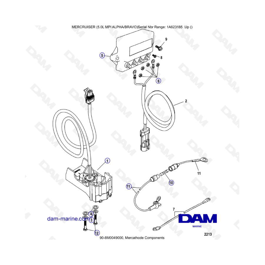 MERCRUISER 5.0L MPI ALPHA-BRAVO - Componentes Mercathode