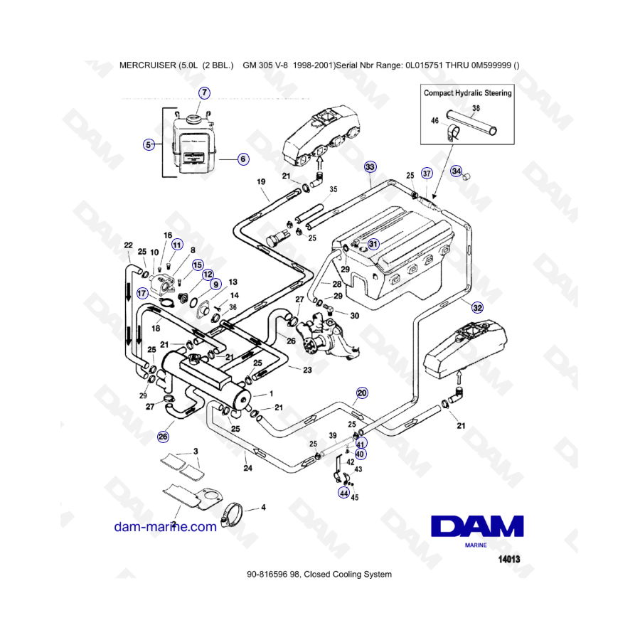 Mercruiser 5.0l Gm305 V8 - Closed Cooling System - Dam Marine