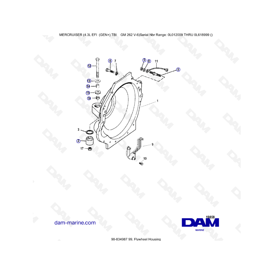 MERCRUISER 4.3L EFI - Flywheel housing