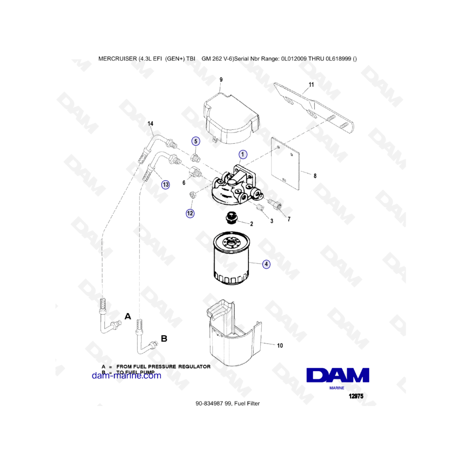 MERCRUISER 4.3L EFI - Filtro de combustible