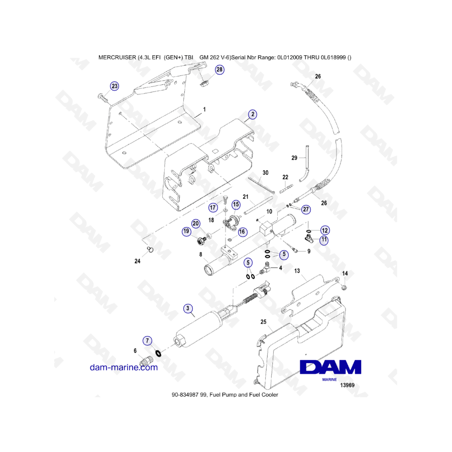 MERCRUISER 4.3L EFI - Fuel pump & Fuel cooler