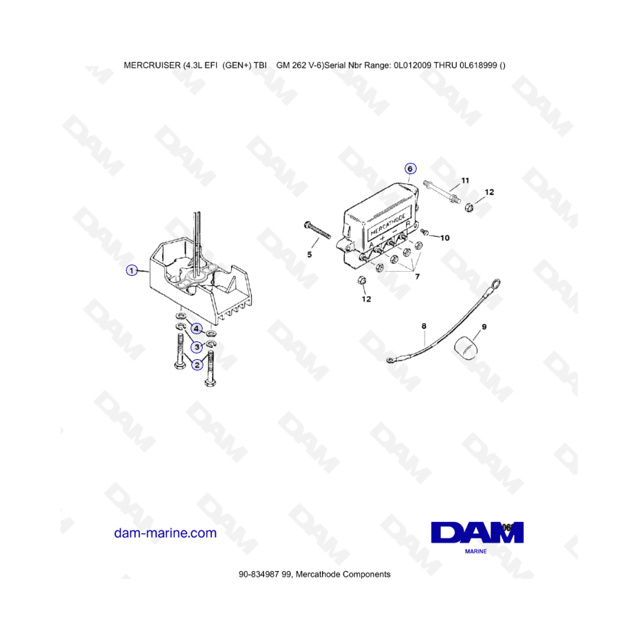 MERCRUISER 4.3L EFI - Componentes Mercathode