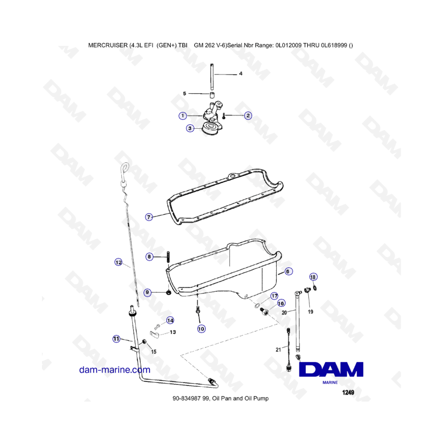 MERCRUISER 4.3L EFI - Oil pan & Oil Pump