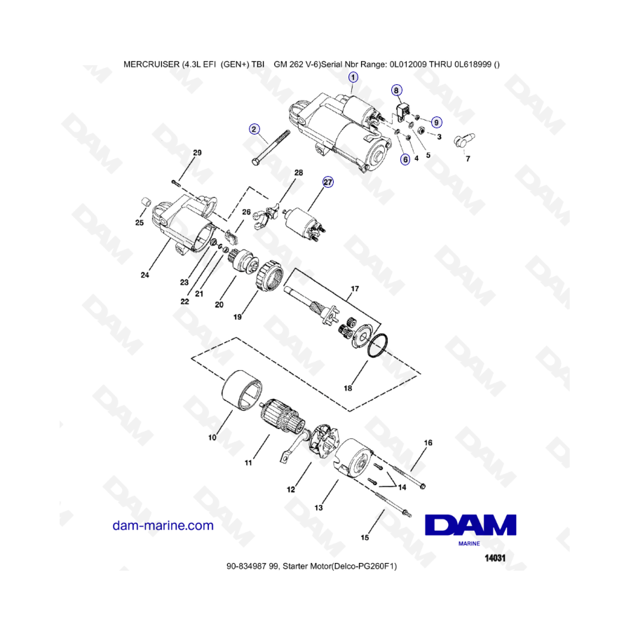 MERCRUISER 4.3L EFI - Motor de arranque