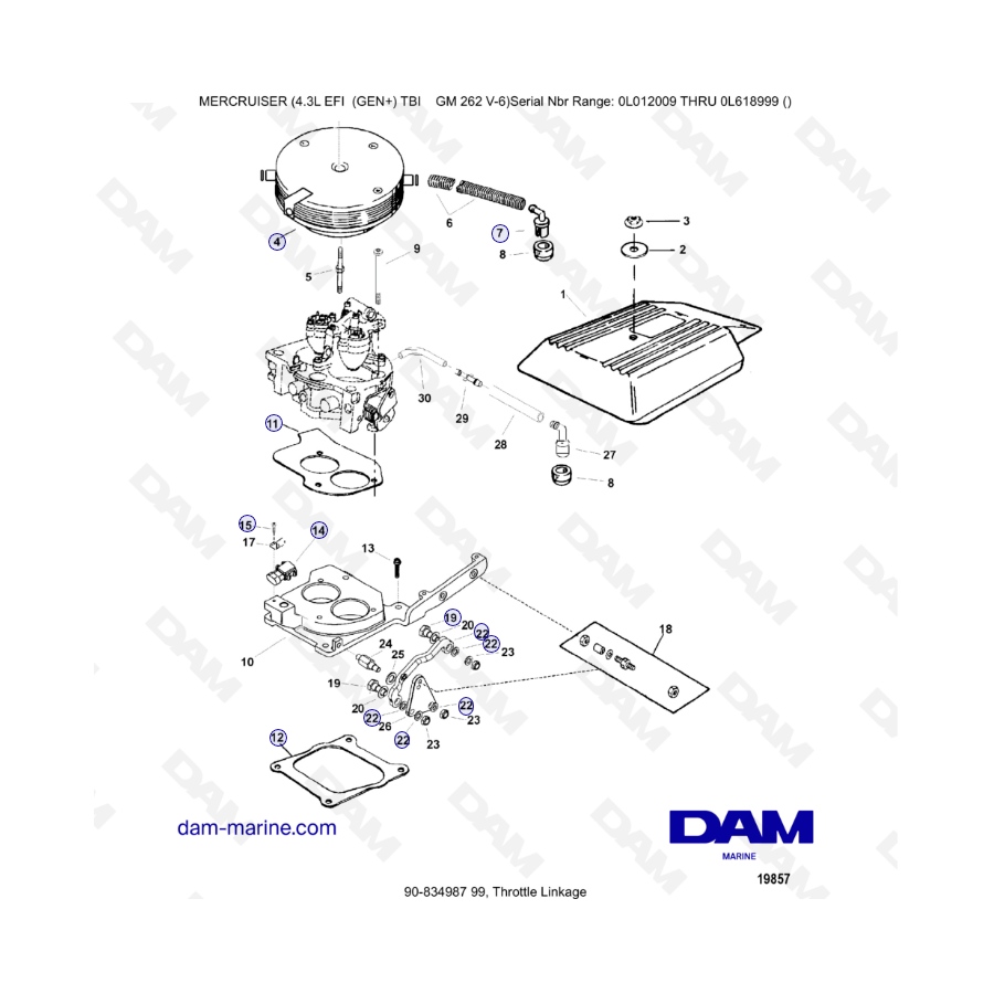 MERCRUISER 4.3L EFI - Throttle linkage