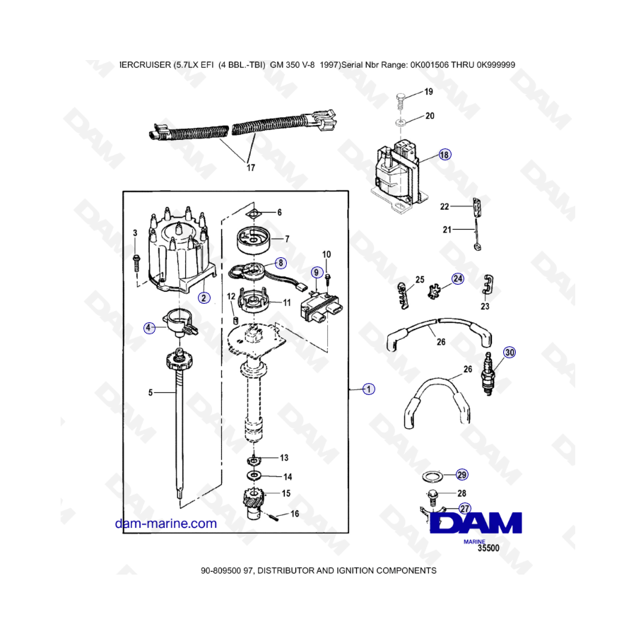 MERCRUISER 5.7LX EFI - Distributor &apos; Ignition components