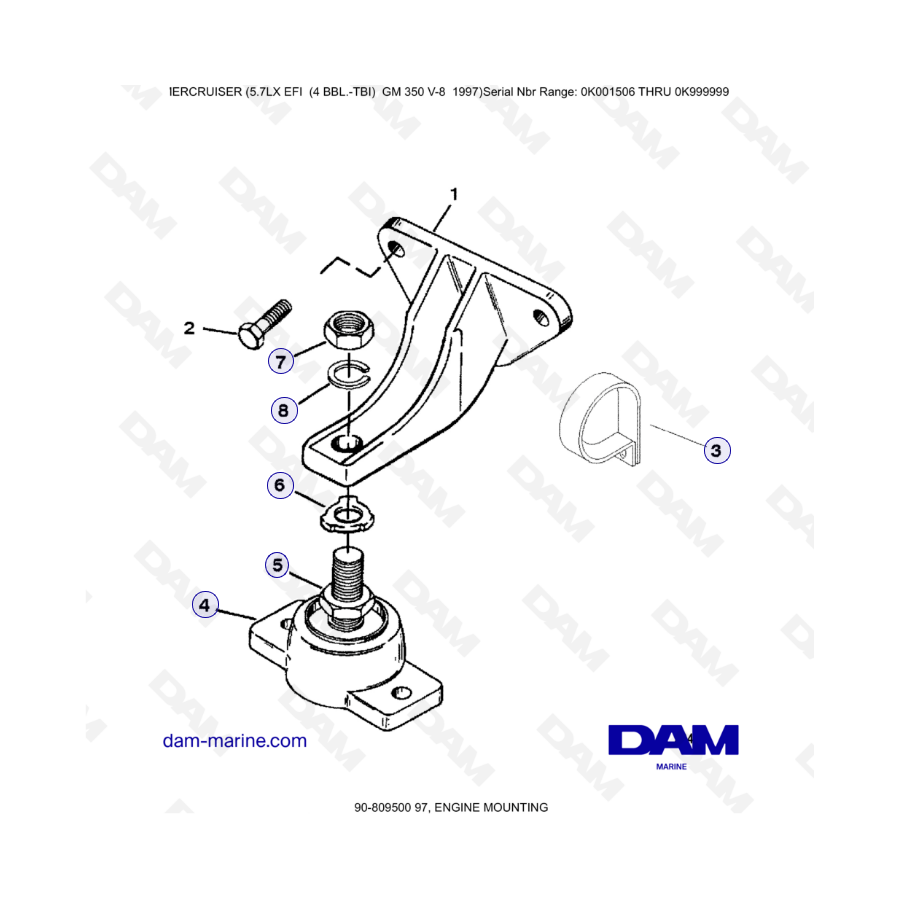 MERCRUISER 5.7LX EFI - Engine mounting