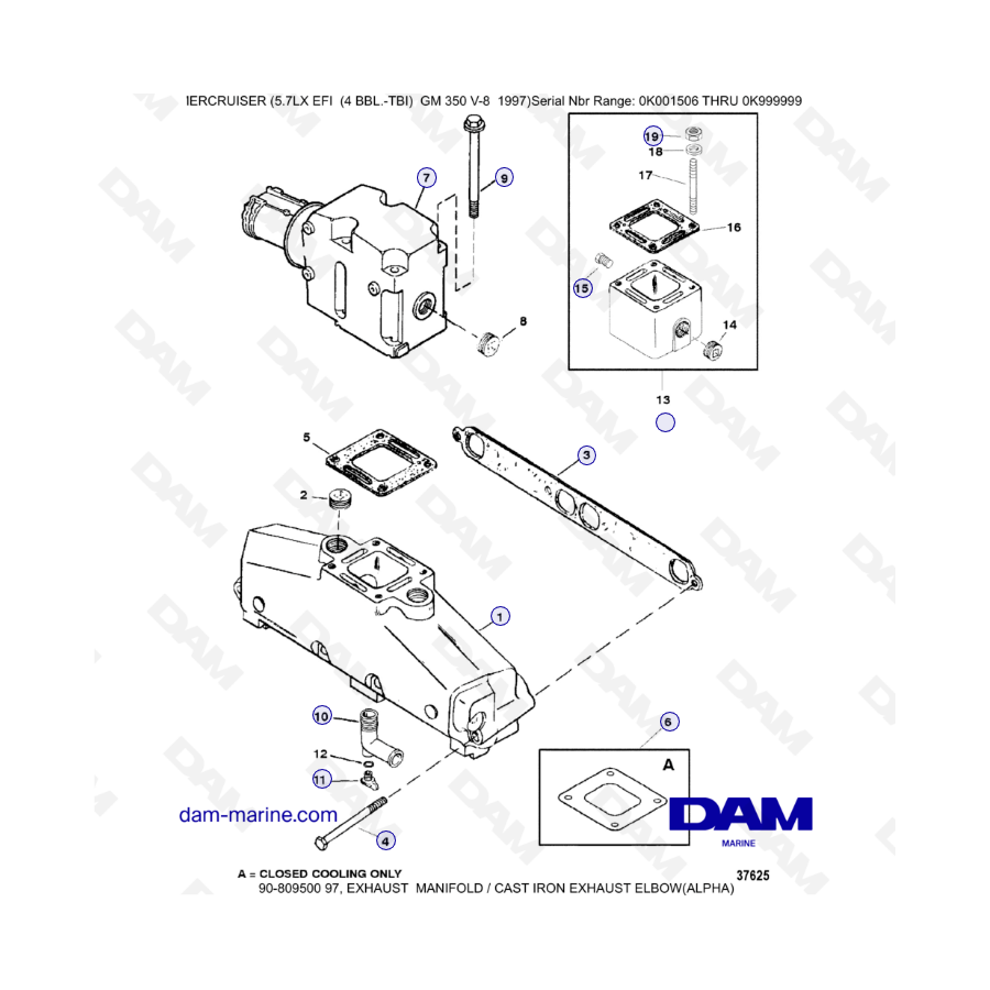 MERCRUISER 5.7LX EFI – Exhaust manifold (ALPHA)