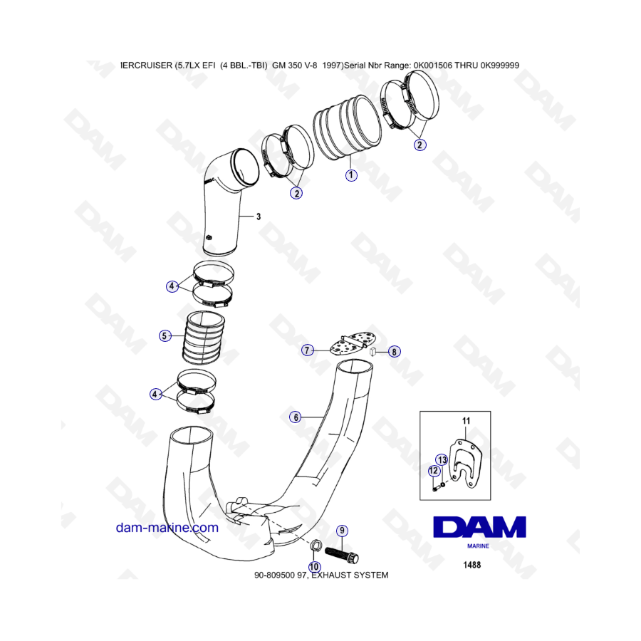 MERCRUISER 5.7LX EFI - Exhaust system