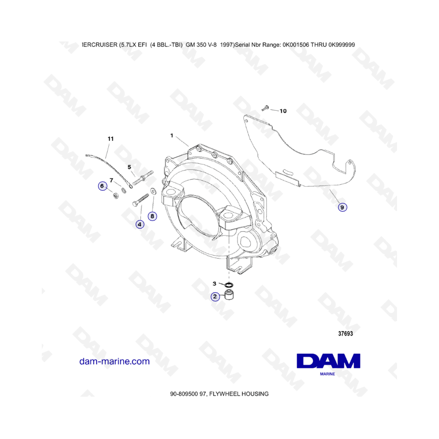 MERCRUISER 5.7LX EFI - Flywheel housing