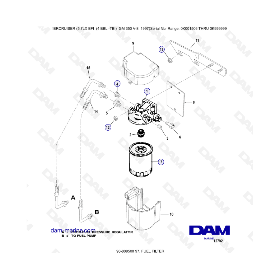 MERCRUISER 5.7LX EFI - Fuel filter