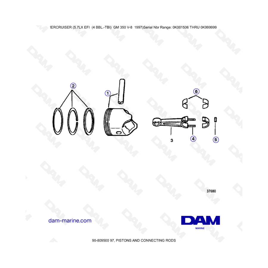 MERCRUISER 5.7LX EFI - Pistons & connecting rod