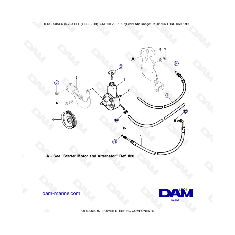 MERCRUISER 5.7LX EFI - Power steering components