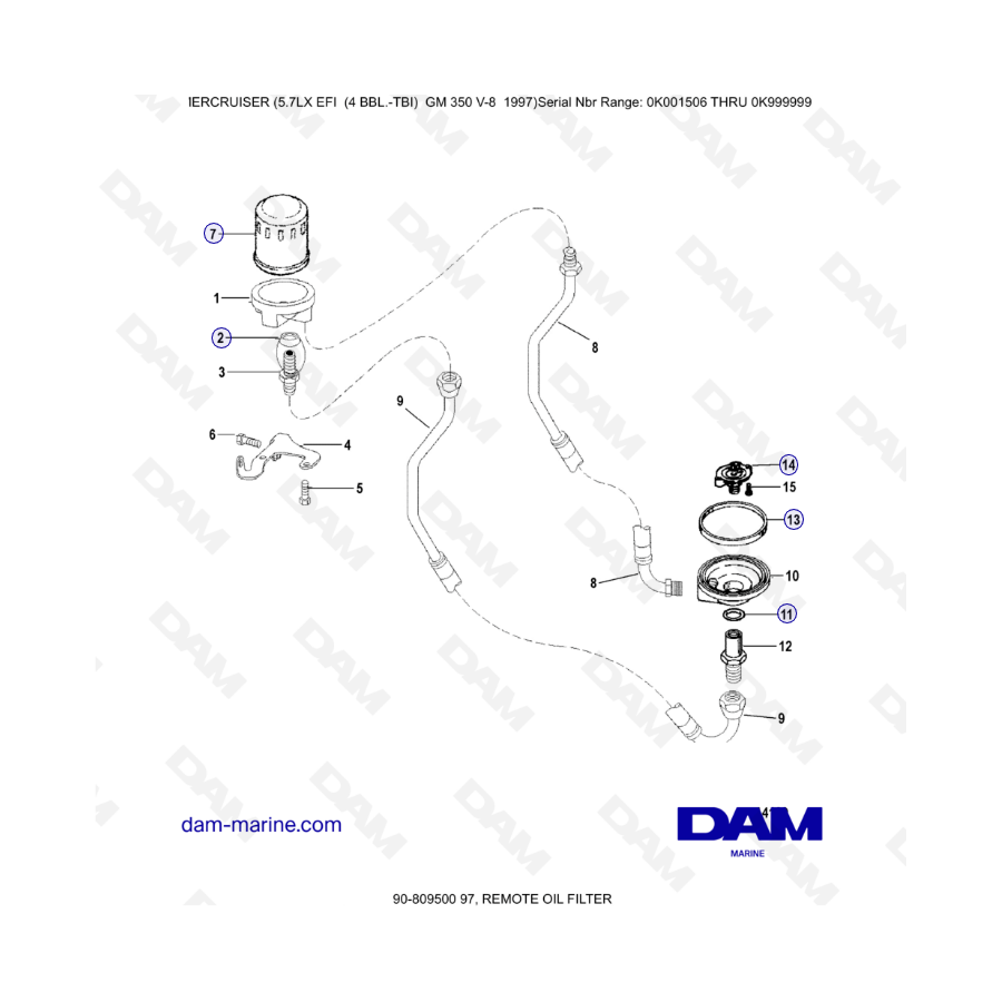 MERCRUISER 5.7LX EFI - Remote oil filter