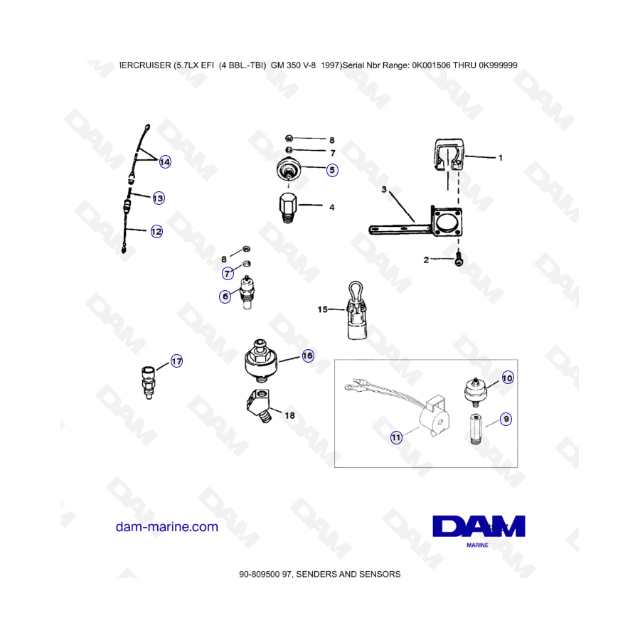 MERCRUISER 5.7LX EFI - Emisores y sensores