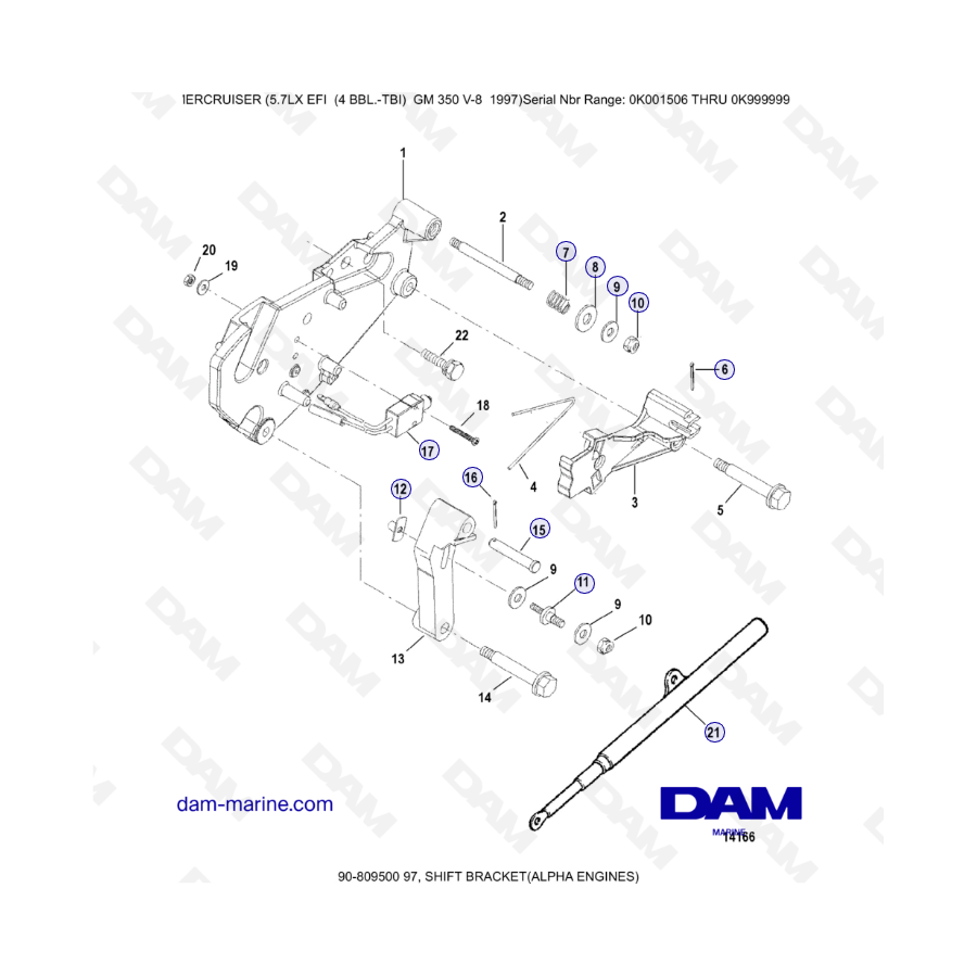 MERCRUISER 5.7LX EFI – Shift Bracket (alpha)