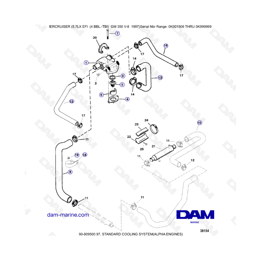 MERCRUISER 5.7LX EFI - Standard cooling system