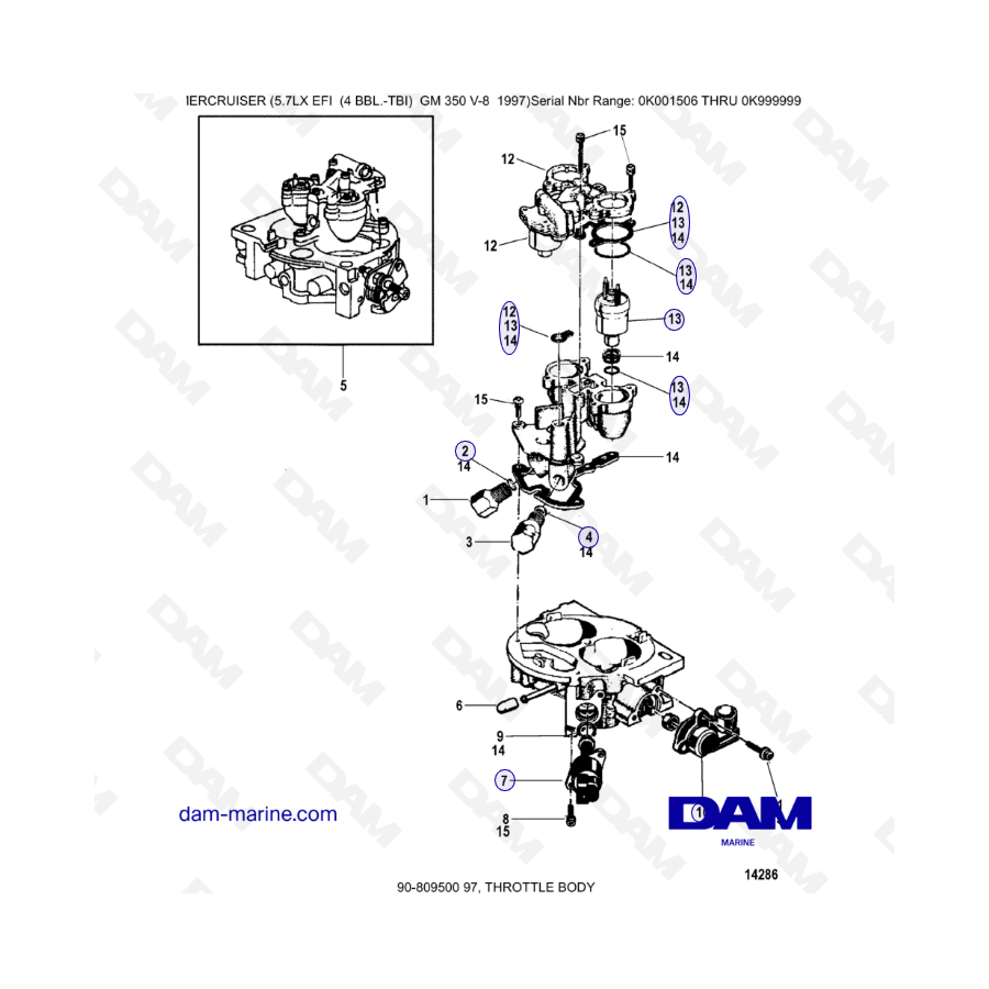 MERCRUISER 5.7LX EFI - Throttle body