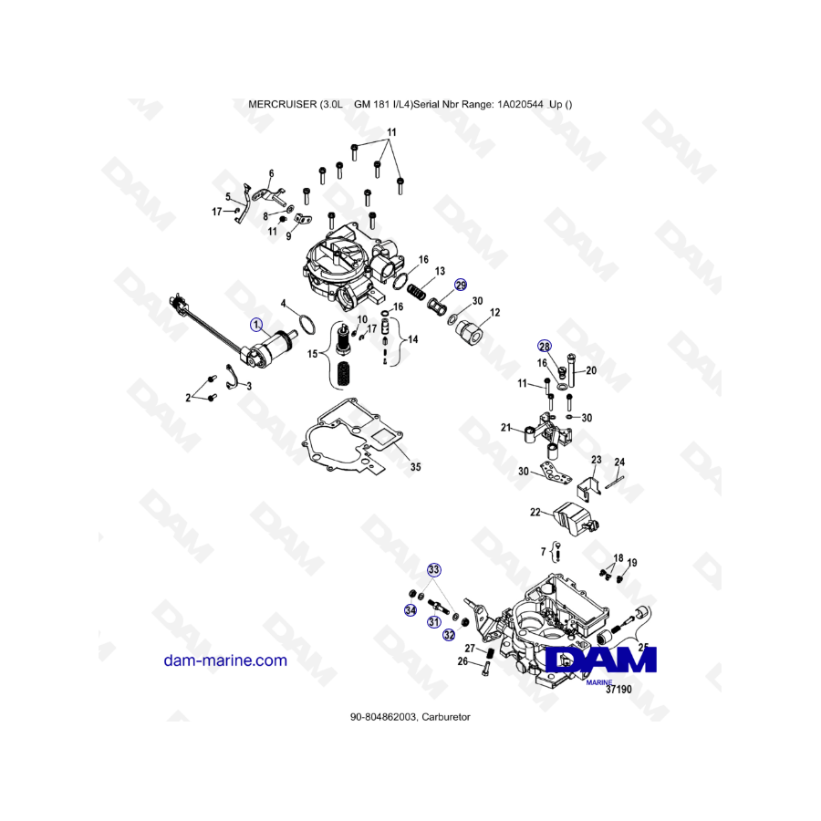 MERCRUISER 3.0L GM181 Carburetor