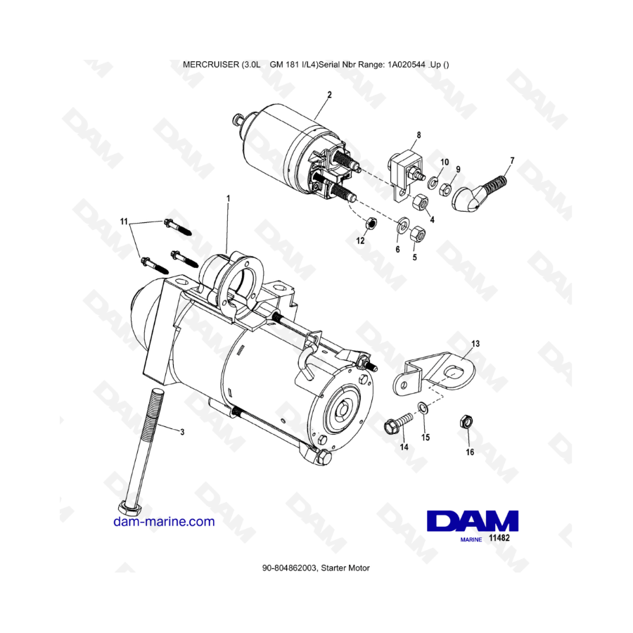 MERCRUISER 3.0L GM181 - Motor de arranque