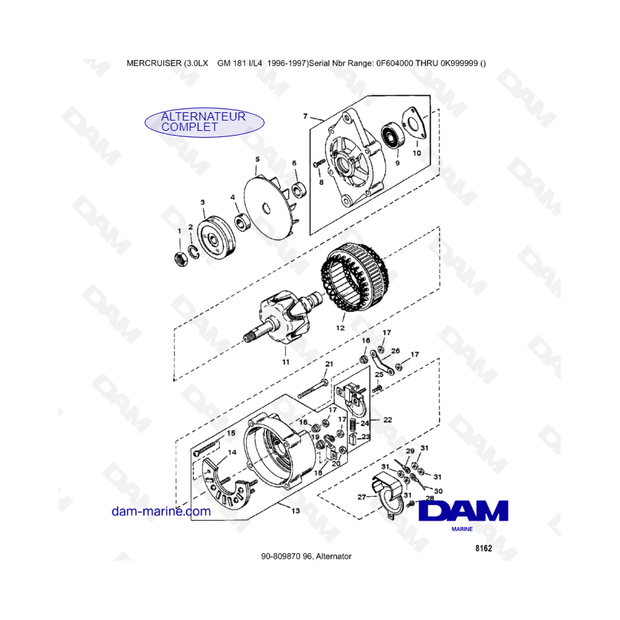 MERCRUISER 3.0LX GM181 - Alternador