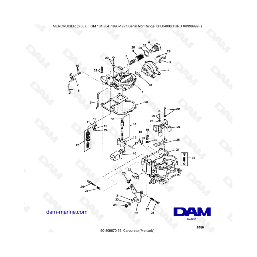 MERCRUISER 3.0LX GM181 - Carburador