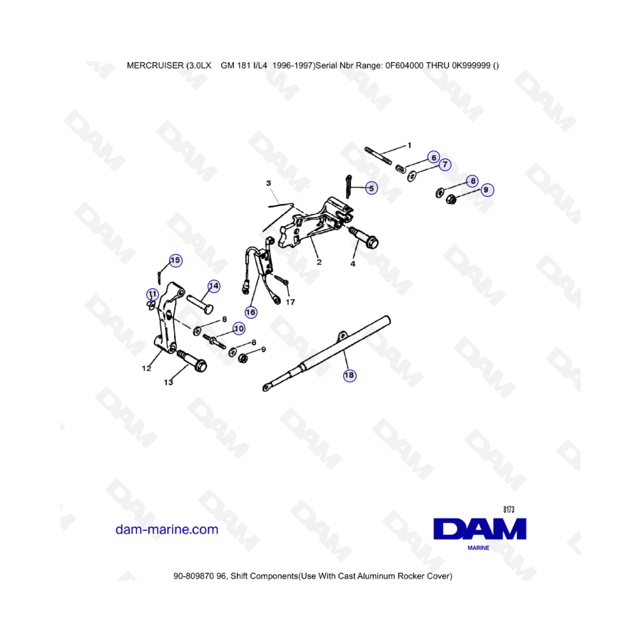 MERCRUISER 3.0LX GM181 - Componentes de cambio