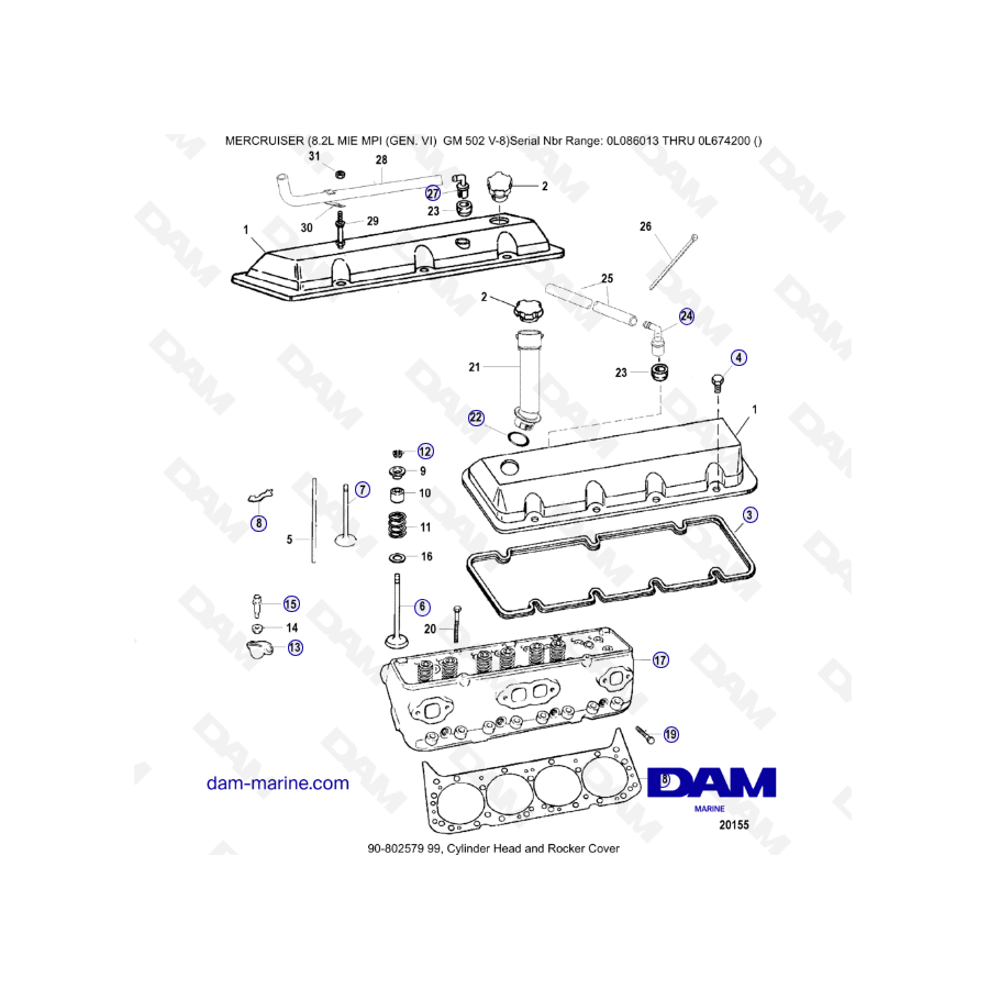 8.2L MIE MPI GM502 - CYLINDER HEAD & ROCKER COVER