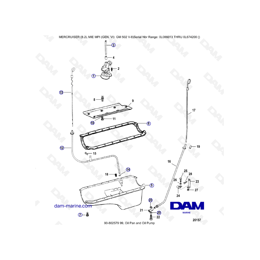 8.2L MIE MPI GM502 - Cárter de aceite y bomba de aceite