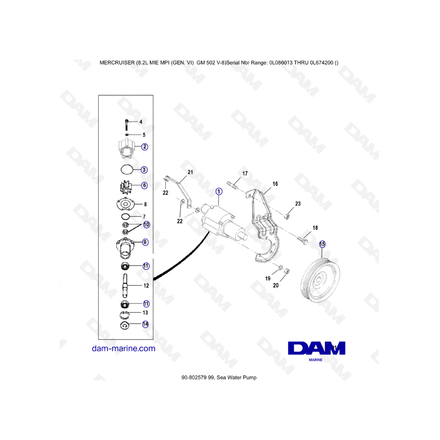 8.2L MIE MPI GM502 - Bomba de agua de mar