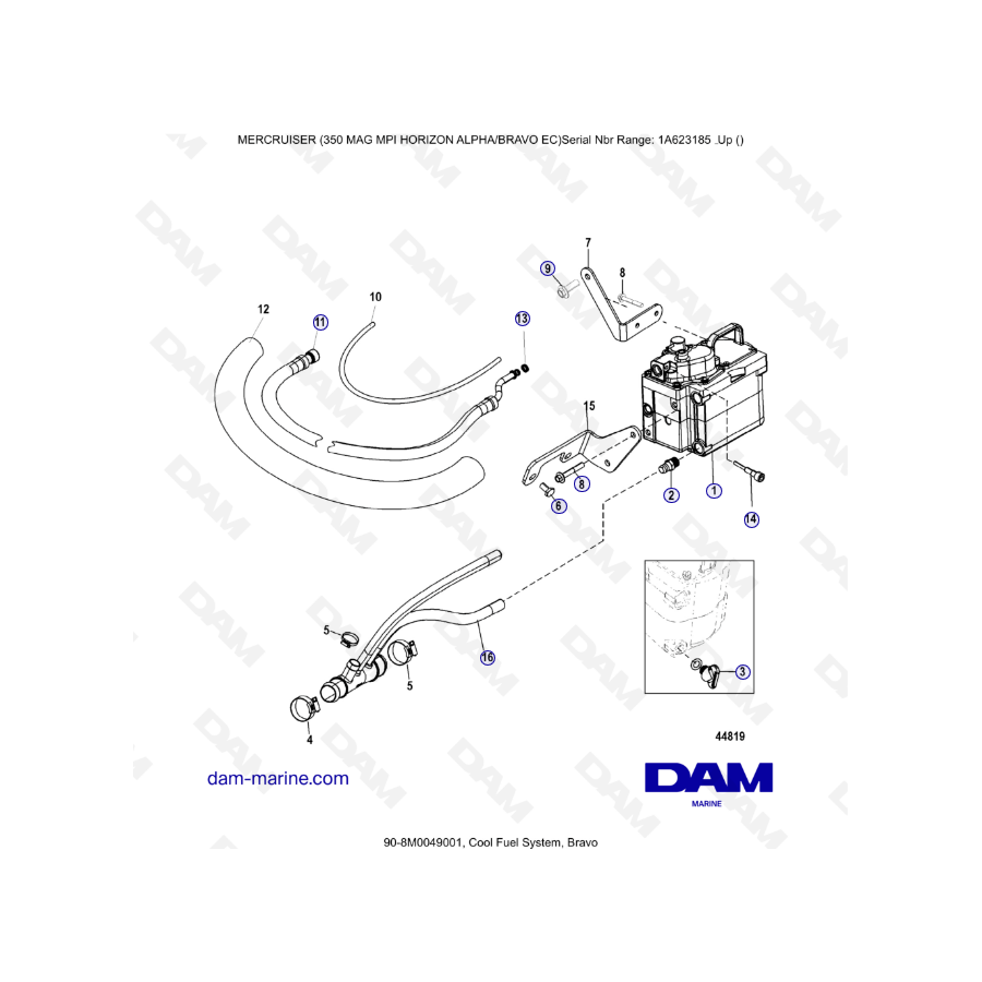 MERCRUISER 350 MAG MPI HORIZON - Cool fuel system, Bravo