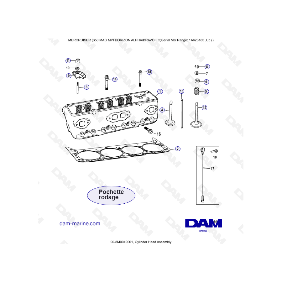 MERCRUISER 350 MAG MPI HORIZON - Cylinder head assembly