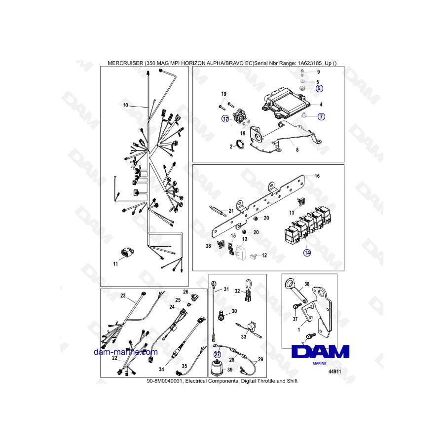 MERCRUISER 350 MAG MPI HORIZON - Electrical components