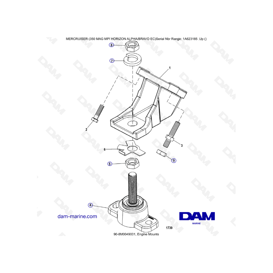 MERCRUISER 350 MAG MPI HORIZON - Engine mounts