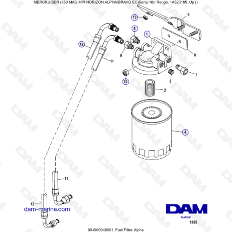 MERCRUISER 350 MAG MPI Horizon - Fuel Filter, Alpha - DAM Marine