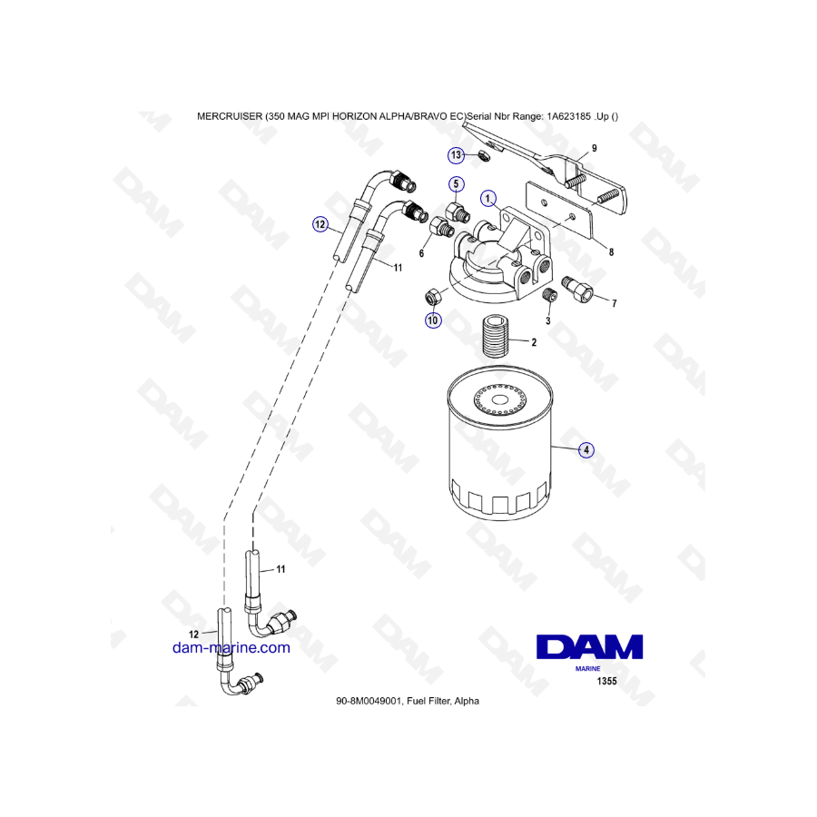 MERCRUISER 350 MAG MPI HORIZON - Filtro de combustible, Alpha