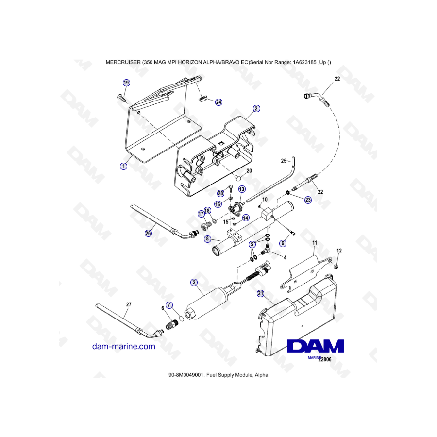 MERCRUISER 350 MAG MPI HORIZON - Fuel supply module