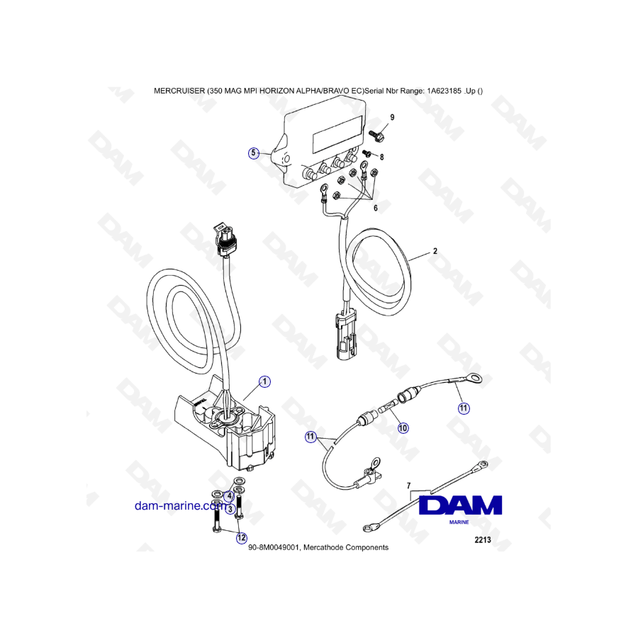 MERCRUISER 350 MAG MPI HORIZON - Componentes Mercathode