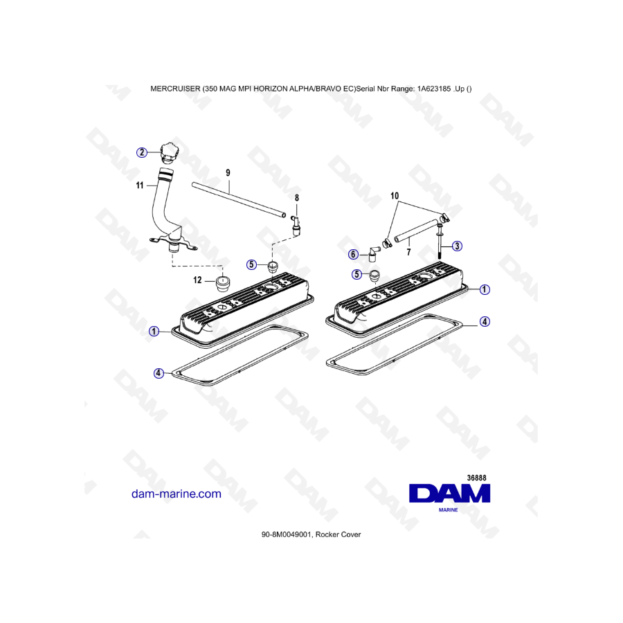 MERCRUISER 350 MAG MPI HORIZON - Rocker cover