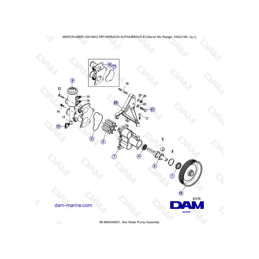 MERCRUISER 350 MAG MPI HORIZON - Conjunto bomba agua de mar